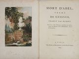 an old book with a picture of a woman in a garden