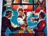 une affiche de film mettant en scène un homme et une femme en train de se battre