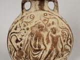 une image représentant un vase sur lequel figure une femme
