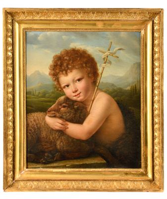 une image représentant un tableau où l'on voit un enfant tenant un mouton