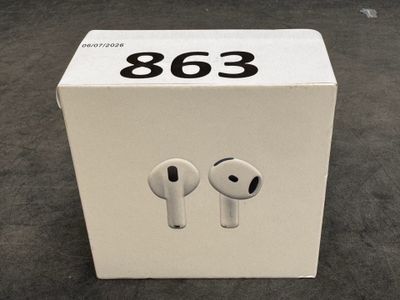 a box with a pair of airpods in it