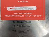 a picture of a work carb sign on a circular saw blade