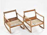 pair of mid - century danish teak rocking chairs, 1960s