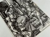 an image of a black and white drawing of a group of people