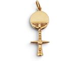 un pendentif plaqué or orné d'une croix