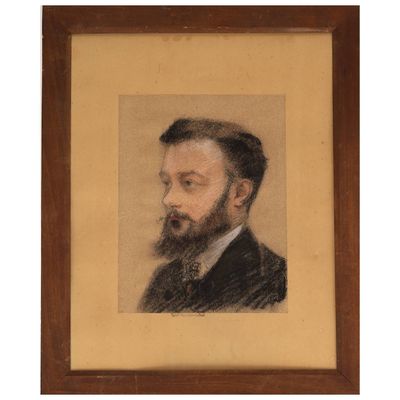 École française du XIXe siècle Portrait d’un élégant barbu e…
