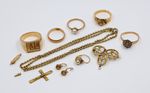 Lot de bijoux dépareillés en or jaune 750°/°°
Pds brut 43,39 grs