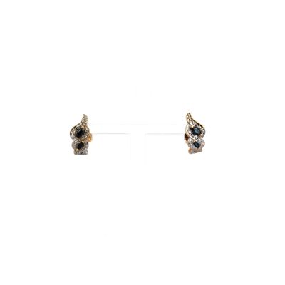 two black and white diamond stud earrings on a white background