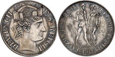 a close up of a coin with an image of a man on it