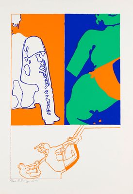 une image représentant un dessin d'un homme et d'une femme sur un skateboard