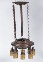 Lustre hollandais Art Déco en métal à décor ajouré de motifs… (photo 2)
