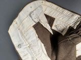 a close up of a pair of pants with a label on it