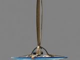 a close up of a light fixture hanging from a ceiling