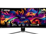 a computer monitor on a white background with a colorful background