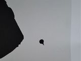 a black and white photo of a piece of paper with a hole in it