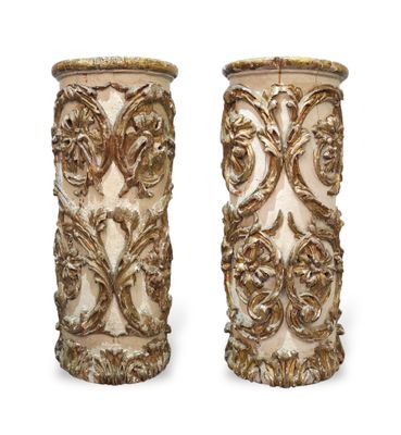 ITALIE, XVIIIème SIECLE Paire de colonnes porte-buste d'époq…