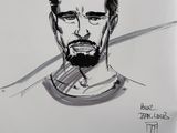 drawing of a man with a beard and mustache in a shirt
