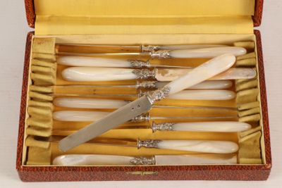 a box with a set of knives inside of it