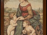 an image of a painting of a woman with two babies