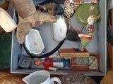 a box full of assorted items on a table