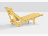 an image of a wooden chaise lounger on a white background