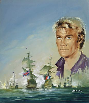 une image d'un tableau représentant un homme sur un bateau dans l'eau