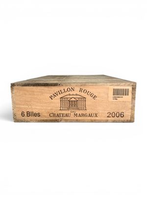 caisse en bois contenant 6 bouteilles de Château Margaux 2006