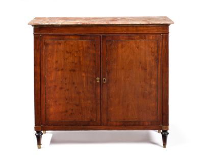 an image of a wooden cabinet with a marble top