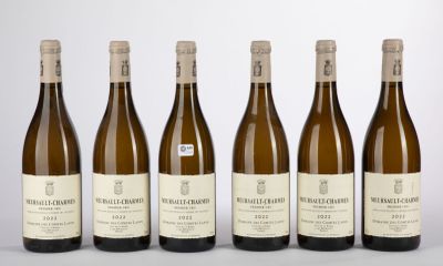 six bouteilles de vin sont alignées dans une rangée