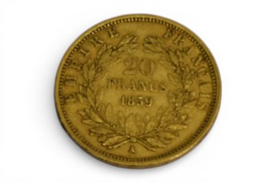 FRANCE. 1 pc de 20 francs or "Napoléon III, tête nue", 1859 … - Photo 1