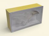 an image of a box with a knife in it on a white surface