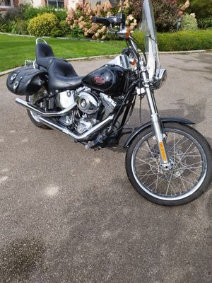 a motorcycle that is parked in a parking lot