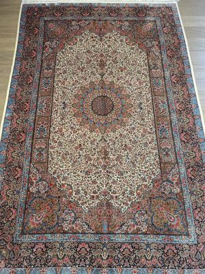 Tapis Iran mille fleures fond blanc et bleu 300 X 200