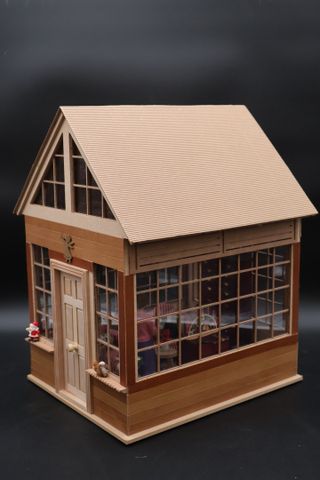 Diorama - « Scène d’intérieur de noël », avec une dame qui tricot...