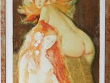 painting of a woman holding a child in her arms
