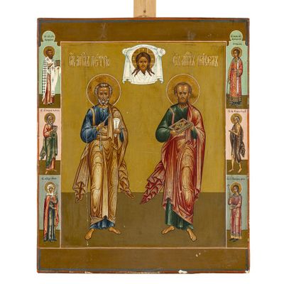 une image représentant un tableau de Jésus et Marie en compagnie d'autres personnes