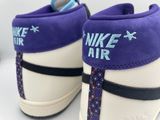 nike air force high purple and white sneakers with purple and black laces