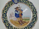 an image of a plate with a picture of a man on it