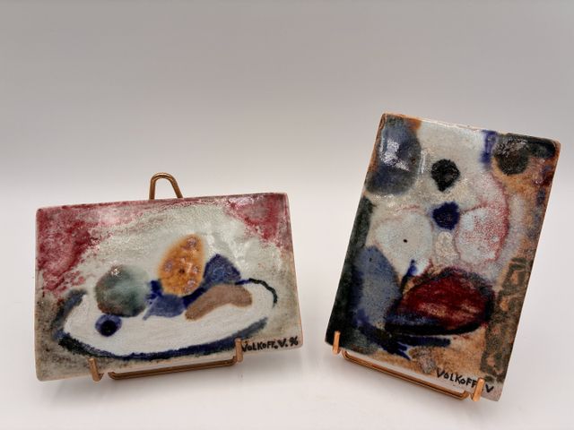 Voldemar VOLKOFF (1932-2007) à Vallauris. Nature morte. Carreau c...