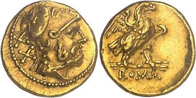 an image of a gold coin with a bird on it