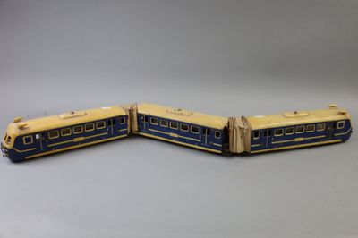 JEP « O » : Grand autorail électrique 3 voitures bleu et crè… - Photo 1