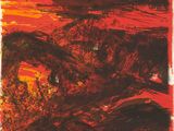 an image of a painting with red, yellow and black colors