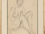 l'image d'un dessin d'une femme assise sur le sol