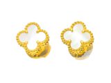 an image of a pair of gold earrings with mother of pearl