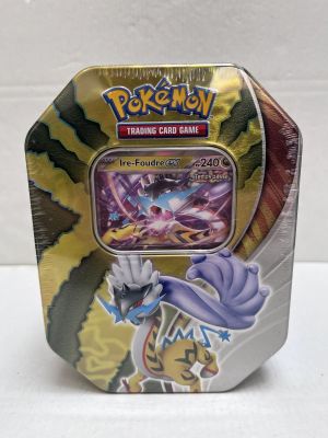 a close up of a box of pokemon trading card game