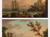 deux tableaux représentant quelques bateaux sur un plan d'eau