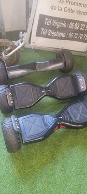deux Segways posés par terre l'un à côté de l'autre