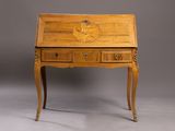 an old wooden desk with drawers and drawers on top of it