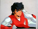 an image of a picture of a man in a red vest and white shirt