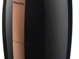 Le purificateur d'air Philips est noir et doré.